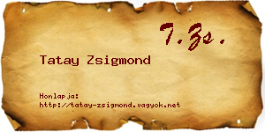 Tatay Zsigmond névjegykártya
